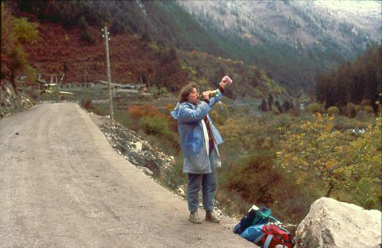 Ulrike in Jiuzhaigou 1987