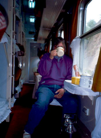 China 1987: Ich im Zug unterwegss